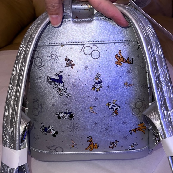 New!! Disney 100th Anniversary Platinum Mickey & Friends Mini Backpack - Picture 14 of 16